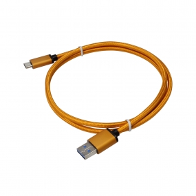 USB 3.1 Type-C to USB 3.0 A Male  Nylon weave Cable - 3.3 Feet-Orange