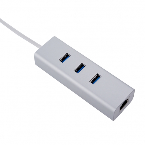 USB 3.1 to 3-Port USB 3.0 Hub with Ethernet Adapter