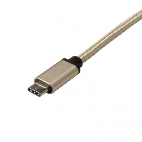 USB 3.1 Type-C to USB 3.0 A Male  Nylon weave Cable - 3.3 Feet-Gold