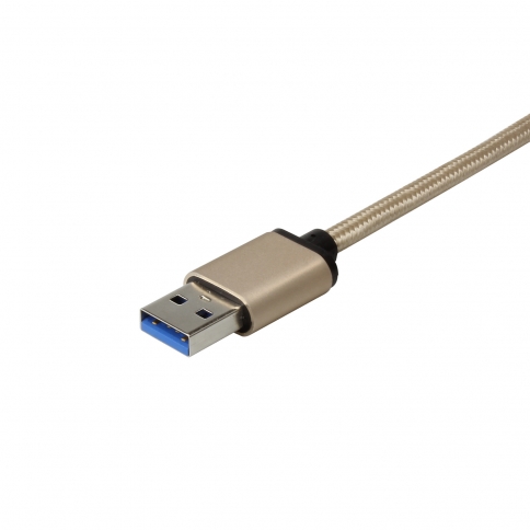 USB 3.1 Type-C to USB 3.0 A Male  Nylon weave Cable - 3.3 Feet-Gold