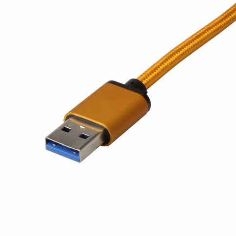 USB 3.1 Type-C to USB 3.0 A Male  Nylon weave Cable - 3.3 Feet-Orange