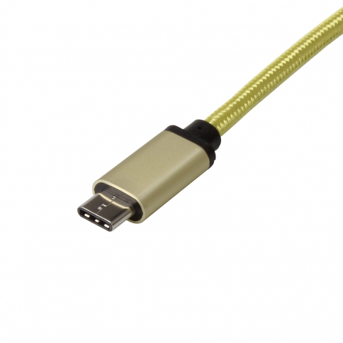 USB 3.1 Type-C to USB 3.0 A Male  Nylon weave Cable - 3.3 Feet-Yellow