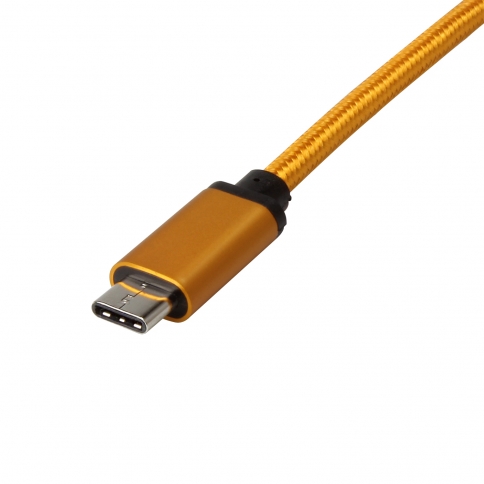 USB 3.1 Type-C to USB 3.0 A Male  Nylon weave Cable - 3.3 Feet-Orange