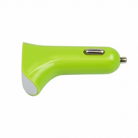 Car Charger 2.1A Dual USB Port Rapid Car Charger Adapter for Apple iPhone/Samsung And More-Green
