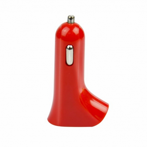 Car Charger 2.1A Dual USB Port Rapid Car Charger Adapter for Apple iPhone/Samsung And More - Red