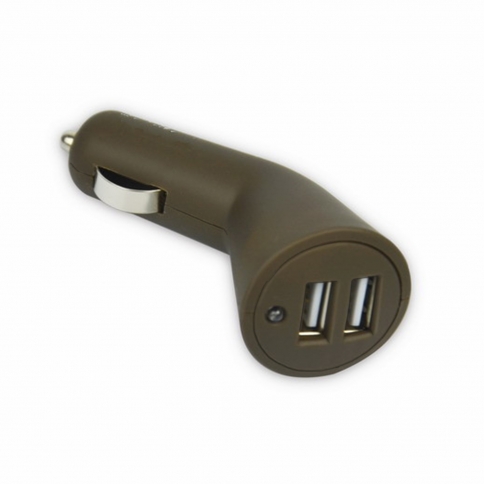 Dual USB Car charger Designed for Apple and Android Devices - Blue