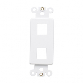 Custom and Design QuickPort Decora Wall Plate Insert for 2-Port Keystone Jack - White