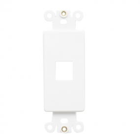 Custom and Design QuickPort Decora Wall Plate Insert for 1-Port Keystone Jack - White