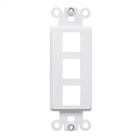QuickPort Decora Wall Plate Insert for 3-Port Keystone Jack - White