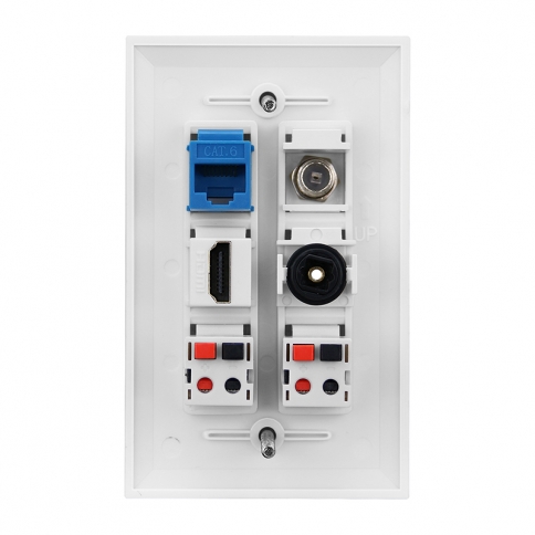 Combined panel with1F Type 1port cat6 1port Toslink 1 Port HDMI  2 Speaker Jack wall plate