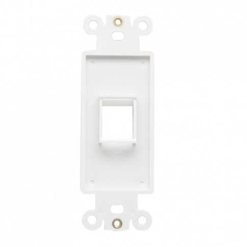 Custom and Design QuickPort Decora Wall Plate Insert for 1-Port Keystone Jack - White