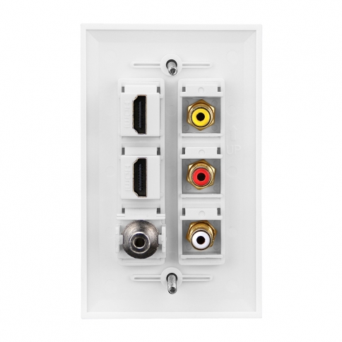 Combined 3xRCA 2xHDMI  and 1 port  3.5MM Wall Plate