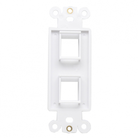 Custom and Design QuickPort Decora Wall Plate Insert for 2-Port Keystone Jack - White