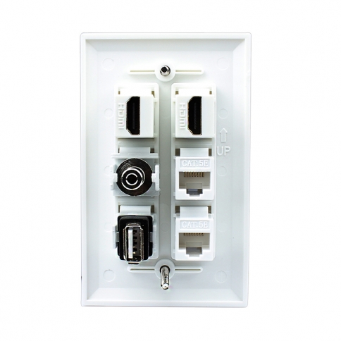 Multi Panel include 2 port HDMI and 2 port CAT5e and 1 port USB and 1 port 3.5MM wall plates