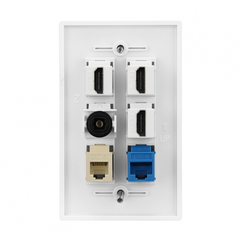 Multi Panel include 3 port HDMI and1 CAT6  and 1CAT3  and1 Port Toslink wall plate