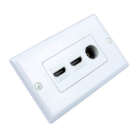 Combination Removable 2 Port HDMI and 1 Port Toslink Wall Plates