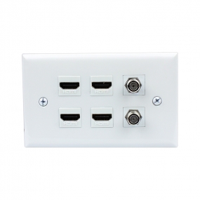 Combination 4 Port HDMI and 2 port TV F type decorative outlet covers
