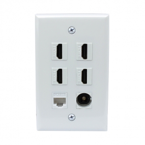 Combination 4 Port HDMI and 1 CAT5e and 1 Port Toslink wall plate covers