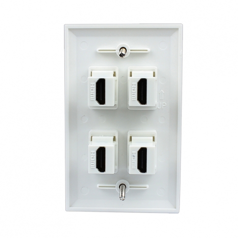 Easy Tooless connection 4 Port HDMI unremoveable  Wall Plate