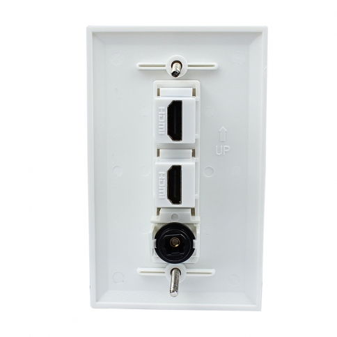 Recommend Mount 2 Port HDMI and 1 Port Toslink Wall Plate