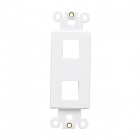 (5 Pack)  QuickPort Decora Wall Plate Insert for 2-Port Keystone Jack - White