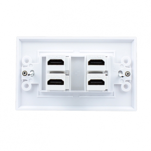 Easy Tooless connection 4 Port HDMI Wall Plate