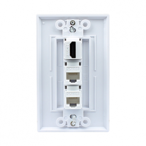 Combination design 1 Port HDMI 2 Port Cat5e Ethernet Decora Wall Plate Decora