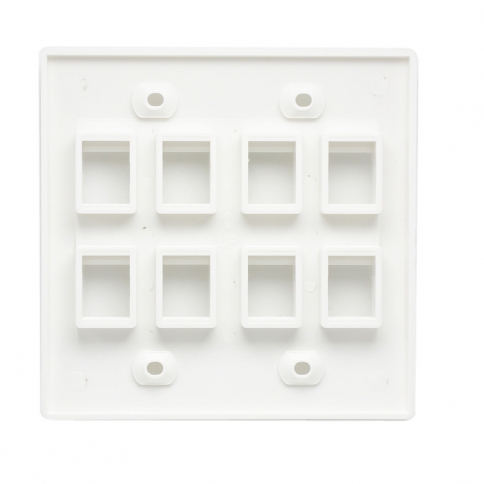 （2-Pack ）2 Gang, 8 Port Cat6/Cat5e Keystone Wall Plate