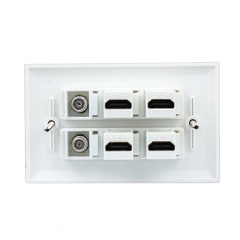 Combination 4 Port HDMI and 2 port TV F type decorative outlet covers