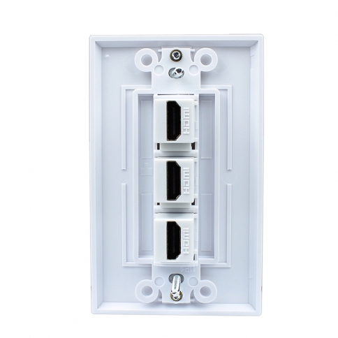 3 Port HDMI 2.0 Keystone Wall Plate (White)