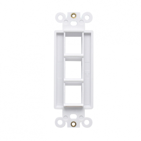 (5 Pack) QuickPort Decora Wall Plate Insert for 3-Port Keystone Jack - White