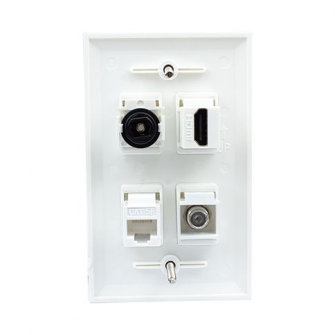 Combination 1 Port HDMI and 1 Port Toslink &1 port TV F type &1 port cat5e wall plate covers