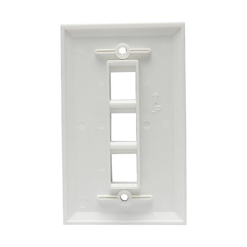 (5 Pack)  Wall Plate with 3-Port Keystone Jack in White