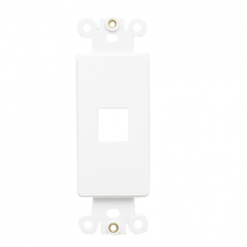 (5 Pack) QuickPort Decora Wall Plate Insert for 1-Port Keystone Jack - White