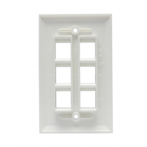 (5 Pack) Wall Plate with 6-Port Keystone Jack in White