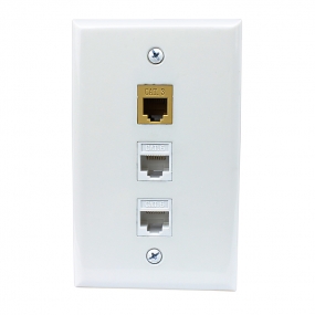New easy installation 1 Port CAT3 and 2 Port Cat6 Ethernet Decora Wall Plate