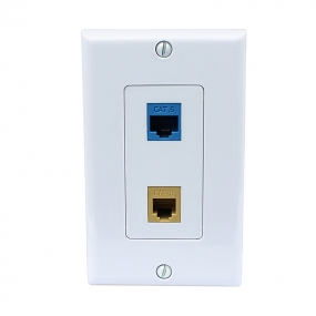 Easy installation 1 Cat3 Ethernet 1 CAT6 Ethernet Wall Plate