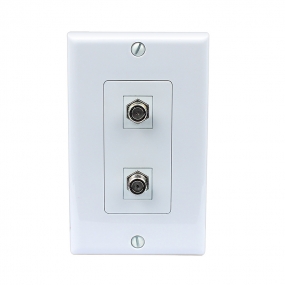 New easy Removable installation 2 Port Coax Cable TV F Type Wall Plate