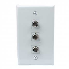 New easy installation 3 Port Coax Cable TV F Type Wall Plate