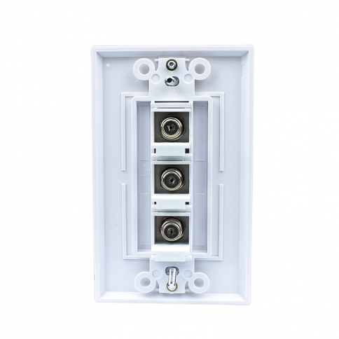 New easy Removable installation 3 Port Coax Cable TV F Type Wall Plate