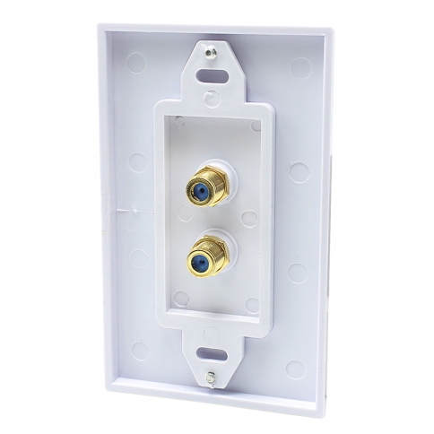 2 Port F jack connector Home Theater system Wall plate For USA