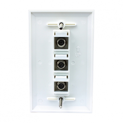 New easy installation 3 Port Coax Cable TV F Type Wall Plate