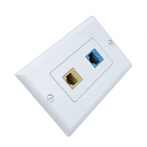 Easy installation 1 Cat3 Ethernet 1 CAT6 Ethernet Wall Plate