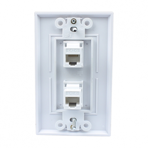 2 Port Cat6 Female-Female Removable Wall Plate White