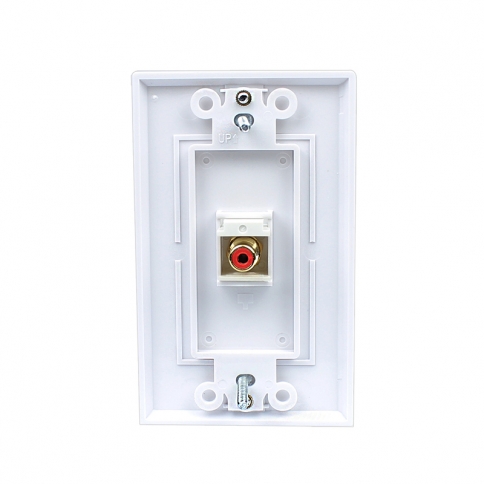 Decora Wall Plate Insert RCA Stereo Couplers Red 1 RCA Female