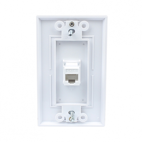 NEW 1 Port Cat6 Female-Female Wall Plate White