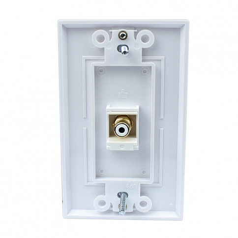 Single F-Type Coaxial Wall Plate