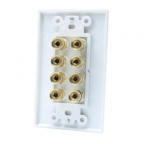 8 Port Binding Post Home Theater system Wall plate For USA