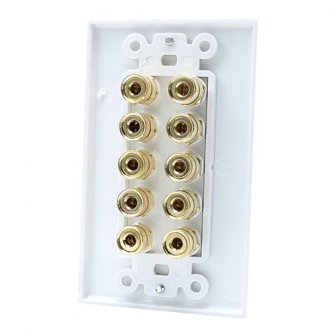 10 Port Binding Post Home Theater system Wall plate For USA