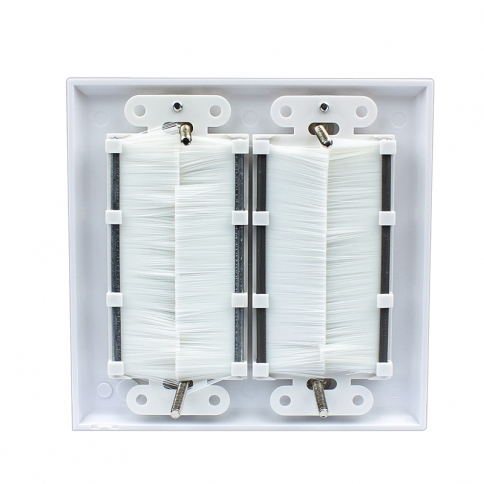 Dual Gang Wall Plate with decorating brushes - White